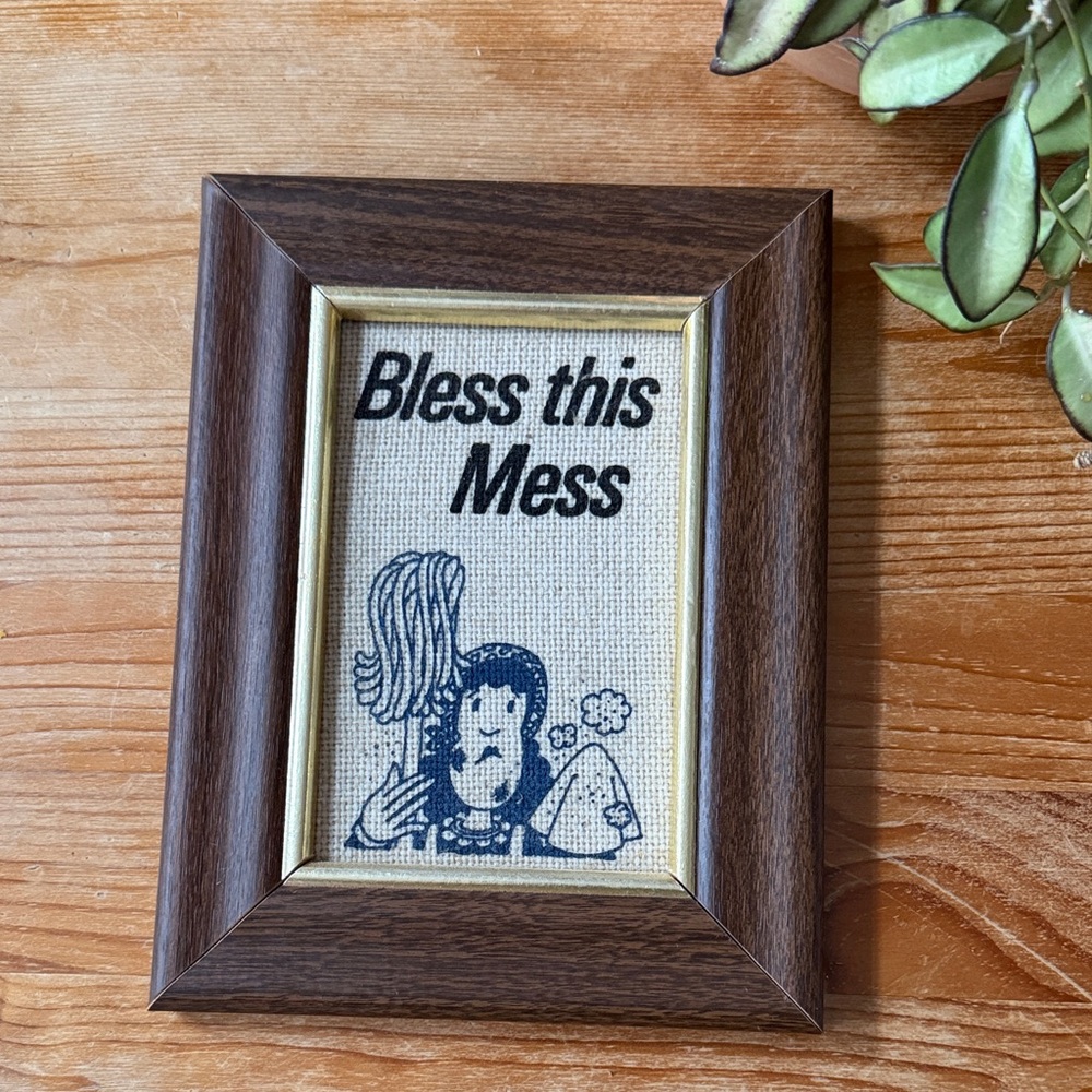 Vintage “Bless this Mess” Wall Art